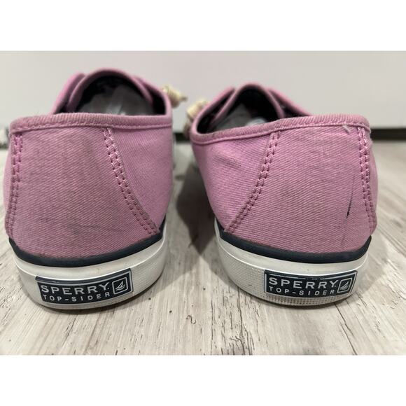 Sperry Top-Sider Women’s 9M Canvas Purple Slip On -Lace Up Casual Boat Sneakers - Picture 8 of 12